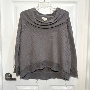 Lucky Brand VINTAGE Distressed Gray Sweater